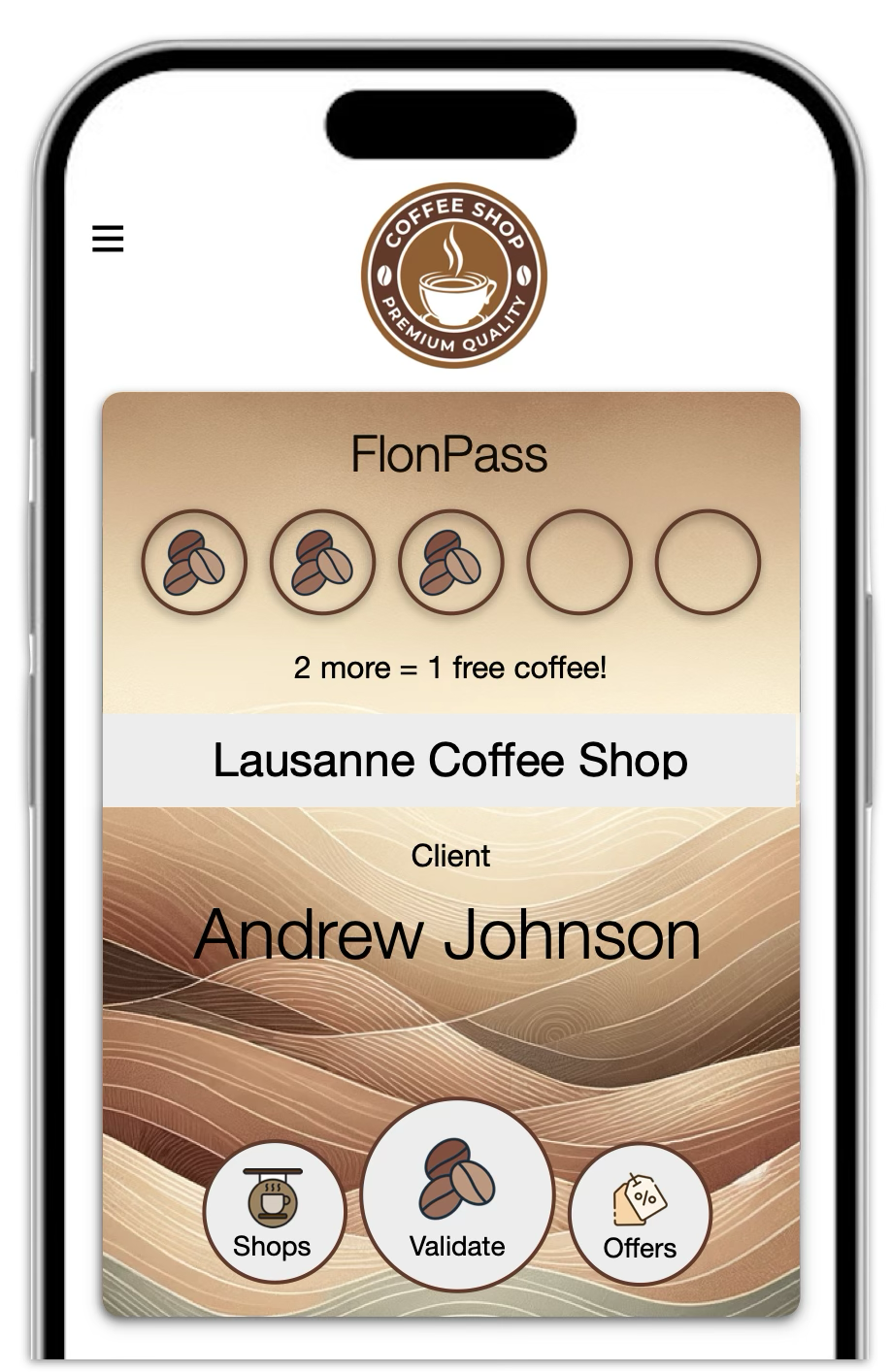 Digital loyalty card on phone
